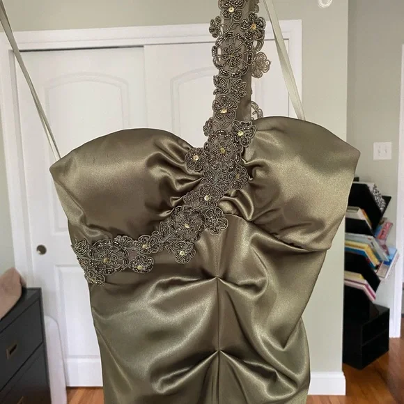 Cache Olive Green Prom Dress - Picture 1 of 11